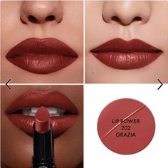 Brand New Without Box. Color: 202 Grazia - Brown Rose Armani Lip Power, Brown Lipstick Shades, Giorgio Armani Makeup, Armani Makeup, Red Lipstick Shades, Giorgio Armani Beauty, Lipstick Shade, Pigmented Lips, Brown Lipstick