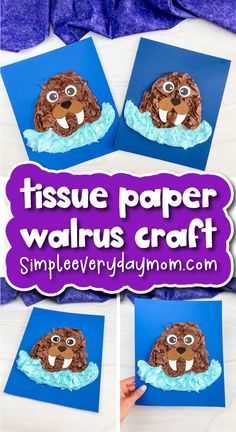 this tissue paper walrus craft is so cute and easy to make