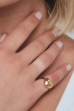 Teá Ring Tea Ring, Name Ring, Linking Rings, Puffy Heart, Gold Piece, Jewellery Accessories, Trendy Jewelry, Jewelry Gold, Gold Plate