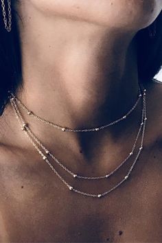 Delicate Triple Layered Necklace In Silver - Infinity Raine Silver Jewelry Necklaces, Triple Layer Necklace, Dainty Chain Necklace, Multi Layer Necklace, Ball Necklace, Long Style, Stunning Necklace, Layered Necklace, Grab Bags