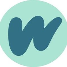 the letter w in a blue circle with a green background and white lettering on it