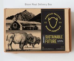 the bison meat delivery box is open and ready to be packed