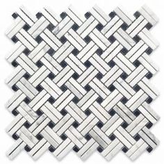 a white and black mosaic tile pattern