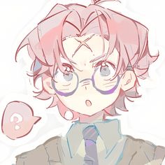 an anime character with glasses and a tie