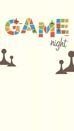 the game night poster is shown with several pieces of puzzles on top of each other