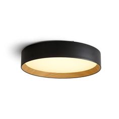 Metavaya Ceiling Lamp Dia 50cm x H 13cm / Black / Warm White Duo Ceiling Lamp 336019216096 M2021121503-9 Duo Ceiling Lamp & Light Fixtures Different Dimensions, The Duo, Wood Light, Ceiling Lamp, Warm White, Ceiling Lights, Ceiling, China, Led