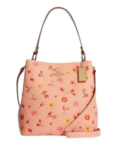 Polished pebble leather and smooth leatherCenter zip compartmentSnap closureHandle with 8" dropDetachable strap with 20 1/2" drop for shoulder or crossbody wear10 1/4" (L) x 10" (H) x 5" (W)Style No. C8214Color: Faded Blush Multi Coach Town Bucket Bag, Hand Bags For Women, Polished Pebble, Girly Bags, Gold Bag, Cute Handbags, Coach Outlet, Fancy Bags, Pretty Bags