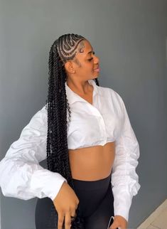 Trending Cornrows Hairstyles, Fulani Styles, Braided Ponytail Black Hair, Cornrows With Box Braids, Hair Braid Designs, Twists Hairstyles, Hairstyles Trending, Black Kids Braids Hairstyles, Cornrows Braids For Black Women