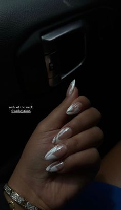 White Chrome Nails, Shape Nails, White Chrome, Almond Shape, Unique Acrylic Nails, Girly Accessories, French Tip Nails