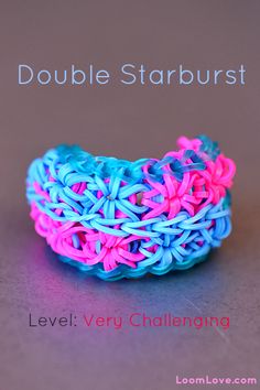 a close up of a ring made out of rubber bands with the words double starburst on it