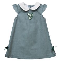 Portland State Vikings Embroidered Hunter Green Gingham A Line Dress School Material, Embroidered Dresses, Green Gingham, Hand Smock, Gingham Fabric, Bleach Wash, Your Girl, Best Dressed, Line Dress