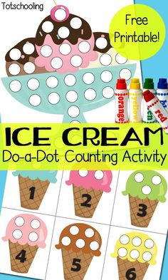 an ice cream counting activity for toddlers to practice counting