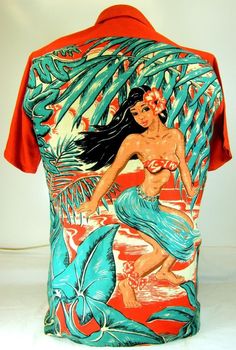 Image result for girl in hawaiian shirt Elvis Party, 1950s Beach, Tiki Pop, Aloha Wear, Hawaii Hibiscus, Jungle Boogie, Acdc Shirt, Tiki Tiki