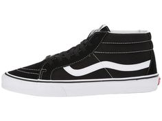 Shred through the streets on your board with the pure West Coast vibes of the Vans® SK8-Mid Reissue skate shoes!.Skateboard shoes in a mid-top silhouette with iconic Sidestripe detail..Uppers of leather, suede, or canvas..Perforated uppers for added breathability..Cotton drill lining..Collar padding provides for added support..Triple stitching on collar..Die-cut EVA insert..Vulcanized construction:• Slimmed-down profile offers a flexible feel.• Gum rubber outsole with signature waffle tread provides superior grip and boardfeel..Imported..Product measurements were taken using size Men's 9, Women's 10.5, width Medium. Please note that measurements may vary by size..Measurements: Weight: 15 oz Casual Mid-top Skate Shoes For Skateboarding, Vans Urban Mid-top Skate Shoes, Urban Mid-top Vans Skate Shoes, Urban Vans High-top Skate Shoes, Vans Urban High-top Skate Shoes, Vans High-top Sneakers With White Sole For Skateboarding, West Coast Vibes, Vans Sk8 Mid, Vans Shop