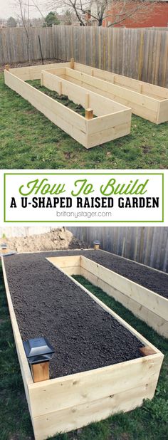 an image of raised garden beds in the yard with text overlay that reads, how to build raised garden beds