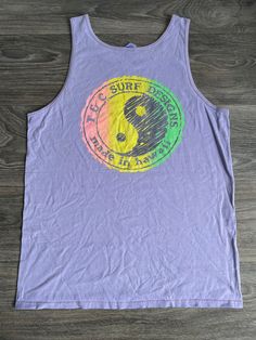 A SWEET vintage tank. Beautiful rainbow neon yin yang graphic. LIghtly worn. EXCELLENT condition. Check out other sensational vintage tees in my shop https://www.etsy.com/shop/sweetVTGtshirt Label: Royal. USA Made Measurements (inches): Pit to Pit: 20 1/2 Bottom Hem: 21 Shoulders: 12 1/2 Total length: 29 1/2 Size: Fits like an adult Medium. Tag reads Large. Please see measurements for most accurate sizing. Please note that pieces are measured while laying flat. Please double where appropriate. T Town And Country Surf, Country Tank Tops, Bad Company, Surf Brands, Vintage Neon, Surf Shirt, Surf Tshirt, Vintage Tank, Purple Outfits