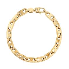 Primary material for this 7-inch bracelet is 18k yellow gold, part of the designer gold collection. Roberto Coin Jewelry, Gold Collection, Gold Design, Jewelry Accessories, Yellow Gold, Bracelet, Chain, Yellow, Gold