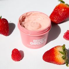 Indulge in the BERRY BEST! This gelato-inspired wash-off mask is made with brightening glycolic acid, antioxidant-rich raspberry, and exfoliating strawberry seeds — it's ice cream you won't regret! Strawberry Skincare Aesthetic, Strawberry Lemonade Laneige, Skin Care Strawberry, Raspberry Skincare, Skin Care For Face, Strawberry Facial Mask, Face Mask Skin Care, I Dew Care, Strawberry Seeds