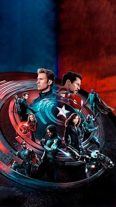 the avengers movie poster is shown in purple and black colors, with an image of captain america