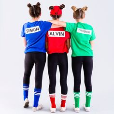 Save this last-minute DIY Halloween group costume tutorial to make a Chipmunks squad. Custom Halloween Costumes, Costumes Faciles, Best Friend Costumes, Makeup Zombie, Friend Costumes