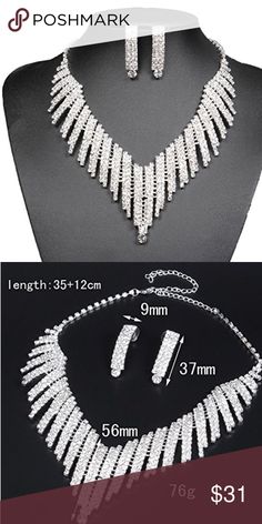 Rhinestone V Shape Necklace Silver Plated set // 000059///Bridal/ Party/ Jewelry Set Crystal Rhinestone V Shape Necklace and Earrings for Women Silver Plated/ Necklace Size:13.7''+4.7'' Earrings size:1.45'' Condiction New.Buy Now !!! Jewelry Bracelets Party Jewelry Sets With Rhinestones And Cubic Zirconia, Costume Jewelry Sets With Cubic Zirconia For Party, Costume Jewelry Sets For Party With Cubic Zirconia, Cubic Zirconia Costume Jewelry Sets For Party, Party Costume Jewelry Sets With Cubic Zirconia, Dazzling Rhinestone Jewelry Sets For Party, Elegant Rhinestone Jewelry Sets For Party, Dazzling Rhinestone Party Jewelry Sets, Sparkling Crystal Jewelry Sets For Party