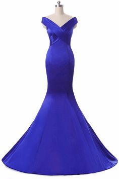 Royal Blue V-Neck Floor Length Mermaid Long Evening Dress Royal Blue Mermaid Dress For Prom, Blue Fitted Mermaid Dress With Fishtail, Fitted Blue Mermaid Silhouette Dress, Blue Mermaid Dress With Fitted Bodice, Blue Fishtail Mermaid Dress For Formal Occasions, Blue Fishtail Mermaid Evening Dress, Blue Fishtail Mermaid Dress For Evening, Formal Blue Mermaid Dress, Elegant Blue Mermaid Silhouette Dress