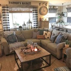 a living room filled with furniture and decor