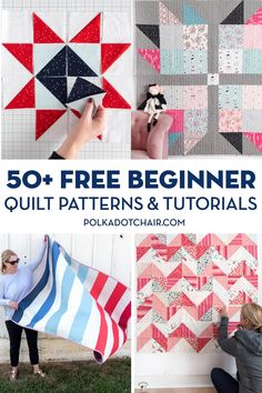 50 + free quilt patterns and projects for beginners to make them look like they are on the internet