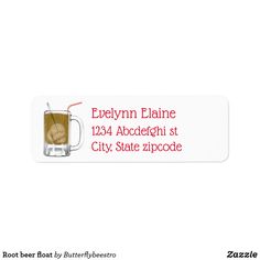 a label with an image of a drink and the words evelyn blane 1234 addefgh st city, state zipodee