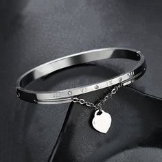 Rolo Chain Stainless Steel Love Bracelet - Kirijewels.com Leaf Bracelet, Geometric Necklace