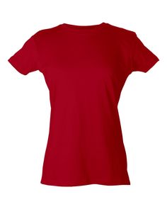 Ladies' Fine Jersey Tee - RED - M | Tultex Women's Fine Jersey Top in Red Size Medium | Cotton White Turquoise, Fabric Collars, Fashion Fits, Jersey Top, Jersey Tee, Wholesale Clothing, Jersey T Shirt, Knit Jersey, Shirts Tops