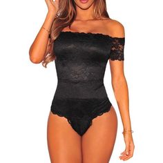 This super sexy lace bodysuit is perfection. This lace off-the-shoulder bodysuit pairs perfectly with jeans, pants, skirts or shorts. Made with a polyester and spandex blend this bodysuit fits beautifully. Comes in two fabulous colors. Elegant Bodysuit, Club Jumpsuit, Off Shoulder Bodysuit, Womens Summer Jumpsuits, Elegant Rompers, Black Body Suit, Black Lace Bodysuit, Bodysuit Tops, Bodycon Jumpsuit