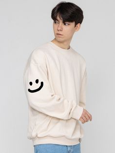 Editor's notesIt is a basic and casual sweatshirt with a graphic print of smile drawing. Made of polyester blend cotton fabric, the sweatshirt is soft and lightweight. The sweatshirt is finished with tenter and tumble process to minimize fabric shrinking.- Unisex item- Graphic print- Ribbed neck, cuffs, hem- Logo label patchMeasurements(in.)S / M / L / XL- Length: 25.6 in. / 27.2 in. / 28.3 in. / 29.5 in.- Shoulder: 21.3 in. / 22.4 in. / 23.6 in. / 25.2 in.- Chest: 21.7 in. / 23.2 in. / 24.4 in. / 25.6 in.- Sleeve Length: 22.4 in. / 23.6 in. / 24.4 in. / 25.2 in.*Model info: Man-Height 5’ 10”, Weight 143.3 lbs, Fitting size: Size XL / Woman-Height 5’ 7” Weight 112.4 lbs, Fitting size: Size MComposition & Care- 60% Cotton, 40% Polyester- Hand wash in cold water recommended- Wash Separat Trendy Relaxed Fit Sweatshirt With Smiley Face, Trendy Long Sleeve Sweatshirt With Smiley Face, Casual Relaxed Fit Sweatshirt With Smiley Face, Fall Crew Neck Sweatshirt With Smiley Face, Fall Smiley Face Sweatshirt For Streetwear, Fall Smiley Face Crew Neck Sweatshirt, Casual Crew Neck Sweatshirt With Smiley Face, Casual Smiley Face Crew Neck Sweatshirt, Relaxed Fit Sweatshirt With Smiley Face For Fall