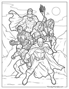 superman coloring pages for kids to print out and color with the dc comics characters in black and white