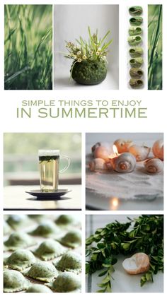 the cover of simple things to enjoy in summertime, including green teas and cookies