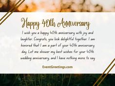 an anniversary card with the words happy 60th