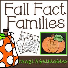 This fact family resource reviews related addition and subtraction facts within 10 and 20. Product Includes :14 Fact Family Printables (7 review facts within ten and 7 review facts within twenty)Pumpkin Craft Templates- 2 Options           *Option 1- Part Part Whole included           *Option 2- Number bond included 24 Pumpkin leaves with facts between 1036 Pumpkin leaves with facts between 20Craft Directions/ExamplesPart-Part Whole Work MatNumber Bond Work MatPrintables Review:Identifying fact Fact Family Craft, Number Families, Pumpkin Facts, Fall Facts, Part Part Whole, Addition And Subtraction Facts, Fall Science, Family Printables, Number Bond