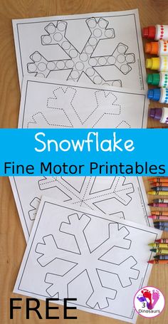 snowflake fine motor printables for kids to color