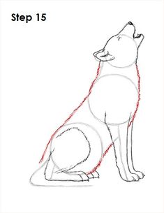 a drawing of a dog sitting down with its head turned to the side and eyes closed