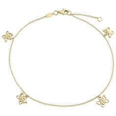 This real genuine 14K Yellow Gold fancy statement Italian handmade Butterfly themed charm Anklet is presented in lustrous gold, finished with a professional high-polish for extra shine and luster. This Rolo link chain is 1mm wide and the charm is 7mm. Anklet is 9" long with 1" extension. This weigh of this charm anklet is 2.2 gr. The anklet has a secure Lobster Clasp so it is easy to put on and take off. **Comes with Presentation Box and Polishing Cloth** Size: one size.  Gender: female.  Age Gr Charm Anklet, Handmade Butterfly, Butterfly Charm, Link Chain, Lobster Clasp, Anklets, Gender Female, Womens Watches, Gold Jewelry