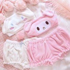 My Melody / Cinnamoroll Bandeau Bras and Shorts x 1 Set Cute Girly Teenage – PeachyBaby Baju Kahwin, Kawaii Bunny, Kawaii Fashion Outfits, Cute Pajamas, Creation Couture, Kawaii Clothes, My Melody, Kawaii Fashion, Lingerie Set