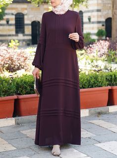 Pleat Bunches Abaya | Shukr Clothing Long Sleeve Pleated Dress With Ruffles, Formal Maxi Length Pleated Dress, Formal Maxi Pleated Dress With Pleated Sleeves, Formal Long Sleeve Dress With Pintucks, Long Sleeve Formal Dress With Pintucks, Section Model, Abaya Pattern, Chest Opening, Kurti Designs Party Wear