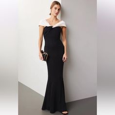 Cady Maxi Dress In Black And White In Perfect Condition. Only Worn Once. Size Uk 8 (Size Us 4). Similar: Cult Gaia, Khaite, The Row. Net-A-Porter, Simkhai Roland Mouret Gown, Roland Mouret Dress, One Shoulder Gown, Cult Gaia, Roland Mouret, Net A Porter, The Row, One Shoulder, Porter