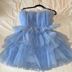 Nwot Lille Strapless Tulle Mini Dress In Dusty Blue. Perfect Condition! I Love This Dress, But Sadly Couldn’t Find An Occasion To Wear It. Coachella Hoco Dress, Blue Strapless Ruffled Party Dress, Blue Ruffled Strapless Party Dress, Blue Strapless Ruffle Dress For Prom, Blue Strapless Ruffled Dress For Prom, Blue Strapless Dress With Ruffles For Prom, Light Blue Strapless Ruffled Dress, Light Blue Strapless Dress With Ruffles, Blue Mini Tulle Dresses