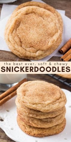 the best ever soft and chewy snickkerdoodleles are made with cinnamon sticks