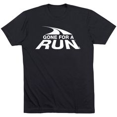 Show off your running pride in our short sleeve tee with our one-of-a-kind running design, any runner would love this shirt for all races or occasions.  The soft and comfortable T-Shirt has a relaxed, unisex cut and looks great when paired with any bottoms of choice, whether they are athletic wear or everyday wear. Cheap T-shirt With Letter Print For Running, Black Crew Neck T-shirt For Running, Sporty Running T-shirt With Letter Print, Black Athletic Fit T-shirt For Running, Athletic Fit Activewear With Logo Print And Short Sleeves, Athletic Fit Activewear With Logo Print, Black Graphic Print Running Top, Sporty Graphic Print T-shirt For Marathon, Black Graphic Print Top For Running