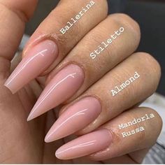 Ballerina Nails Shape, Acrylic Nail Shapes, Different Nail Shapes, Simple Acrylic Nails, Dots Nails, Ballerina Nails, Pink Nail, Acrylic Nails Coffin, Pretty Acrylic Nails