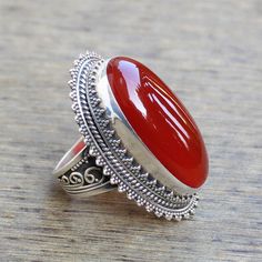 Gemstone - Natural Red Onyx Size - 15x30 mm Ocal Metal - Sterling Silver Ring Size- All sizes available Each Ring made with Precision and love, these rings are perfect for everyday use and a perfect accessory to wear at work. Rings can be customized on request and gemstone can be switched to any other as per requirement. kindly visit my store to view the complete collection. Feel free to contact me for any queries regarding jewelry or for bulk order. The ring will be gift wrapped in a premium ha Onyx Rings, Rings Anniversary, Plus Size Rings, Handmade Jewelry Box, Stackable Jewelry, Moonstone Ring Sterling Silver, Sterling Silver Jewelry Handmade, Red Band, Jewelry Sterling Silver