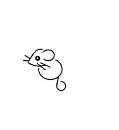 a black and white drawing of a mouse