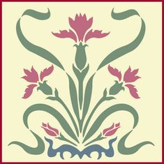 an image of a floral design in red and green